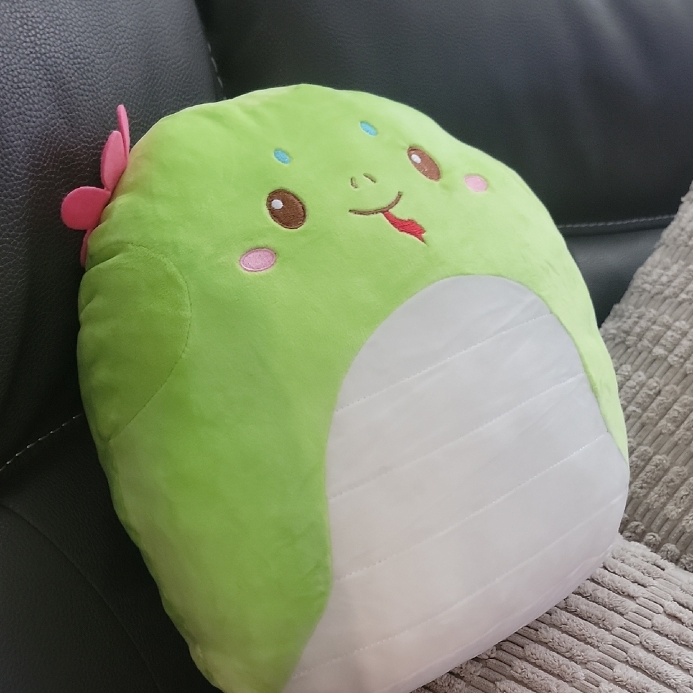 Green Plush Snake Pillow for Kids - Soft Decorative Cushion